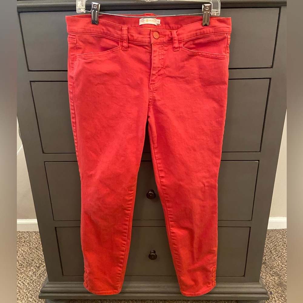 Red Tory Burch jeans, size 31